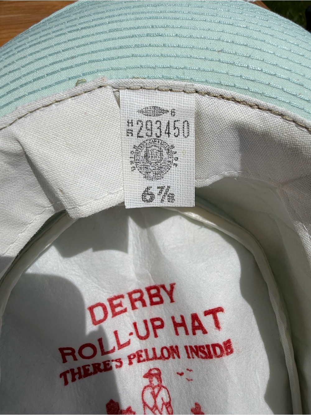 Vintage Tropical Fedora Style Hat Mint Green Hawaiian Print Union Made In USA - Picture 3 of 4